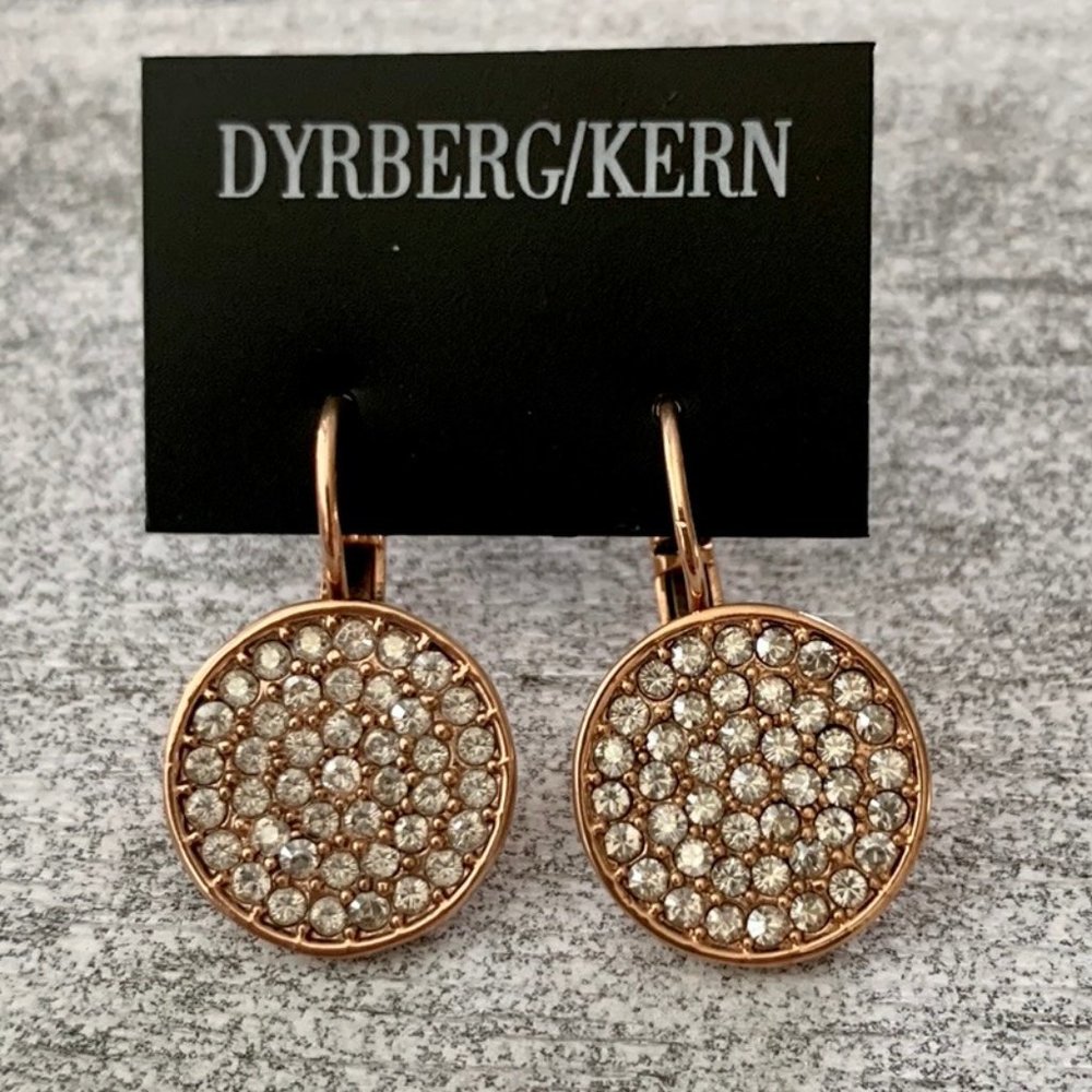 Dyrberg/Kern Desria Swarovski crystal rose gold earrings